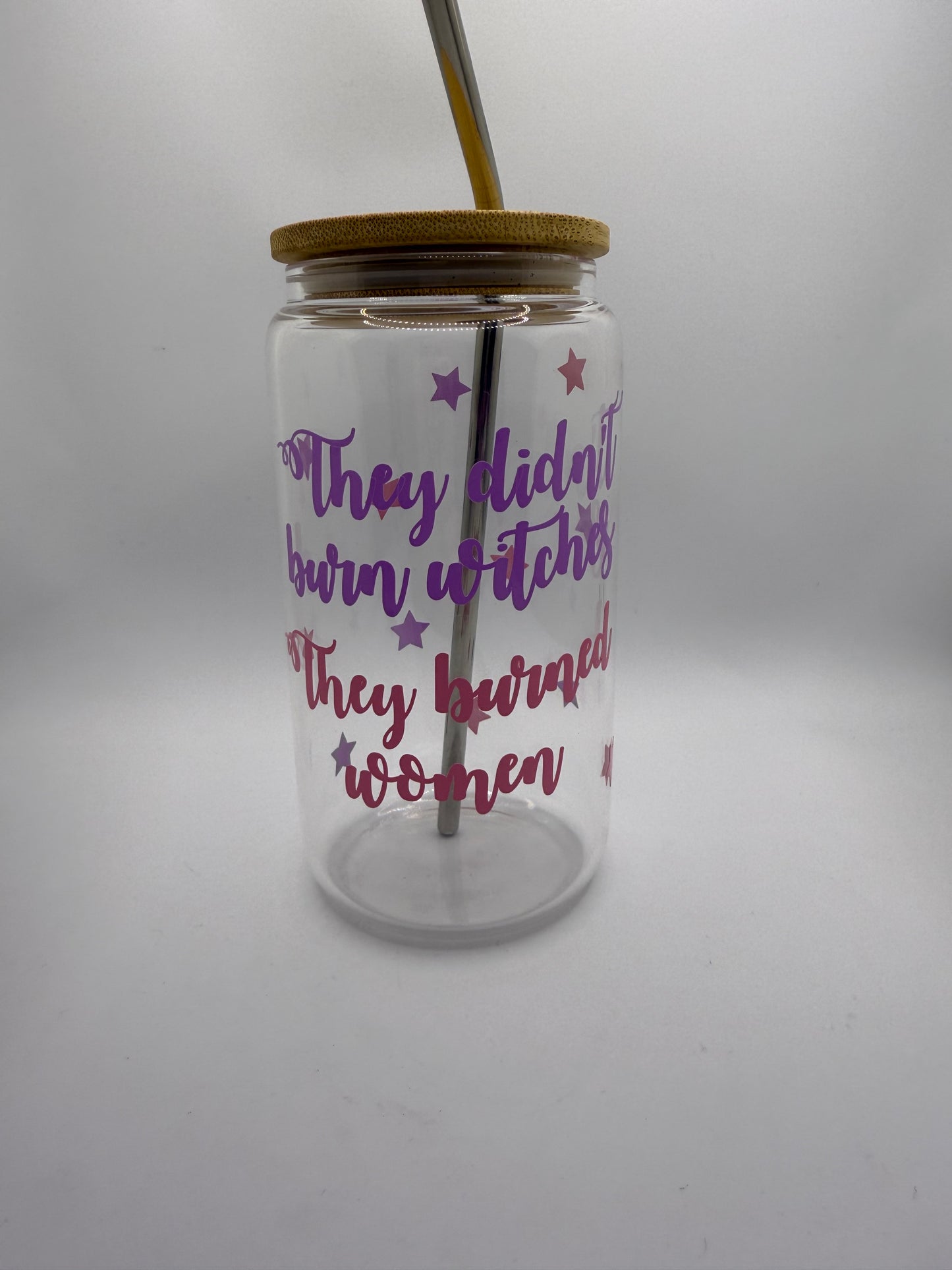 Women empowerment glass cup