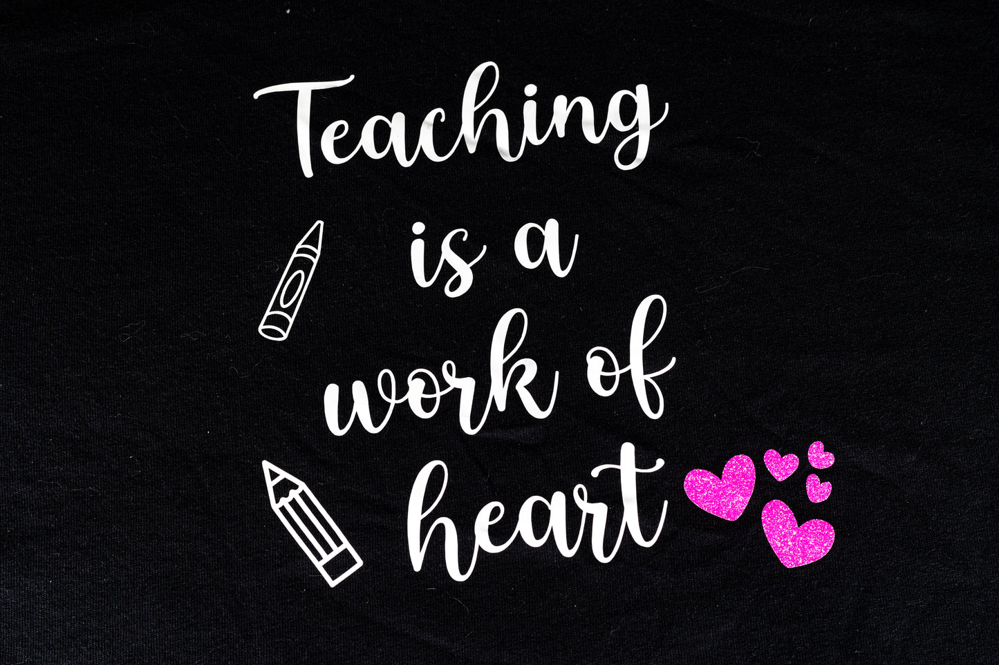 “Teaching is a work of heart” short sleeve t-shirt