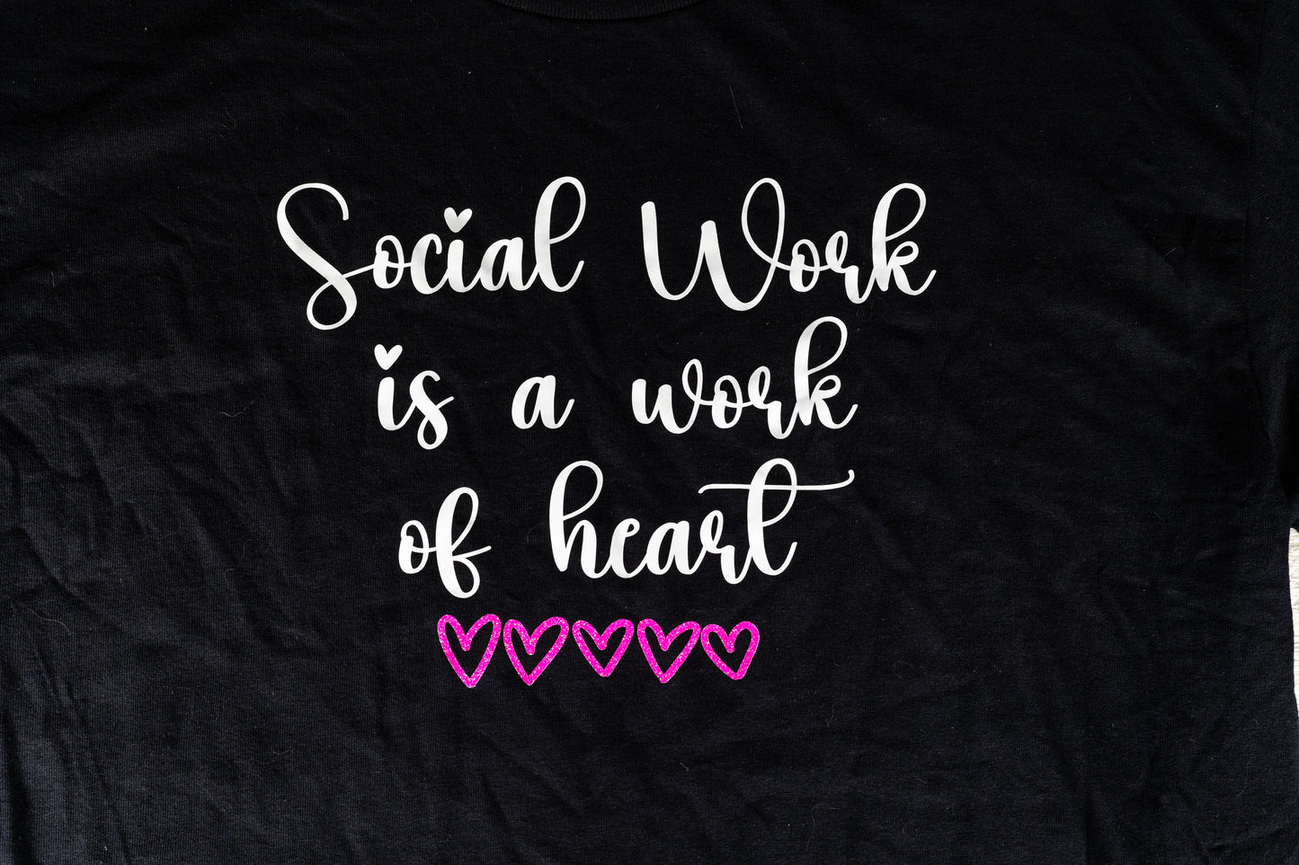 “Social Work is a work of heart” short sleeve t-shirt