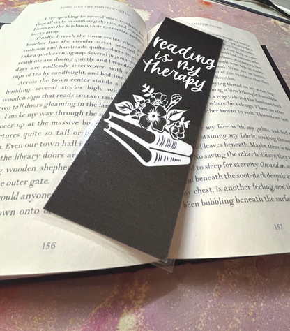 “Reading Is My Therapy” Bookmark