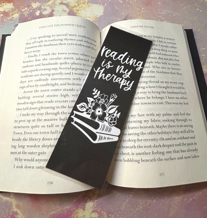“Reading Is My Therapy” Bookmark