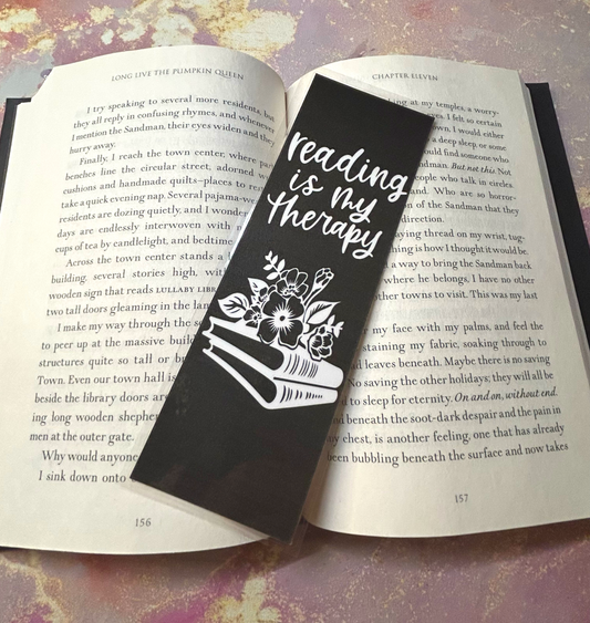 “Reading Is My Therapy” Bookmark