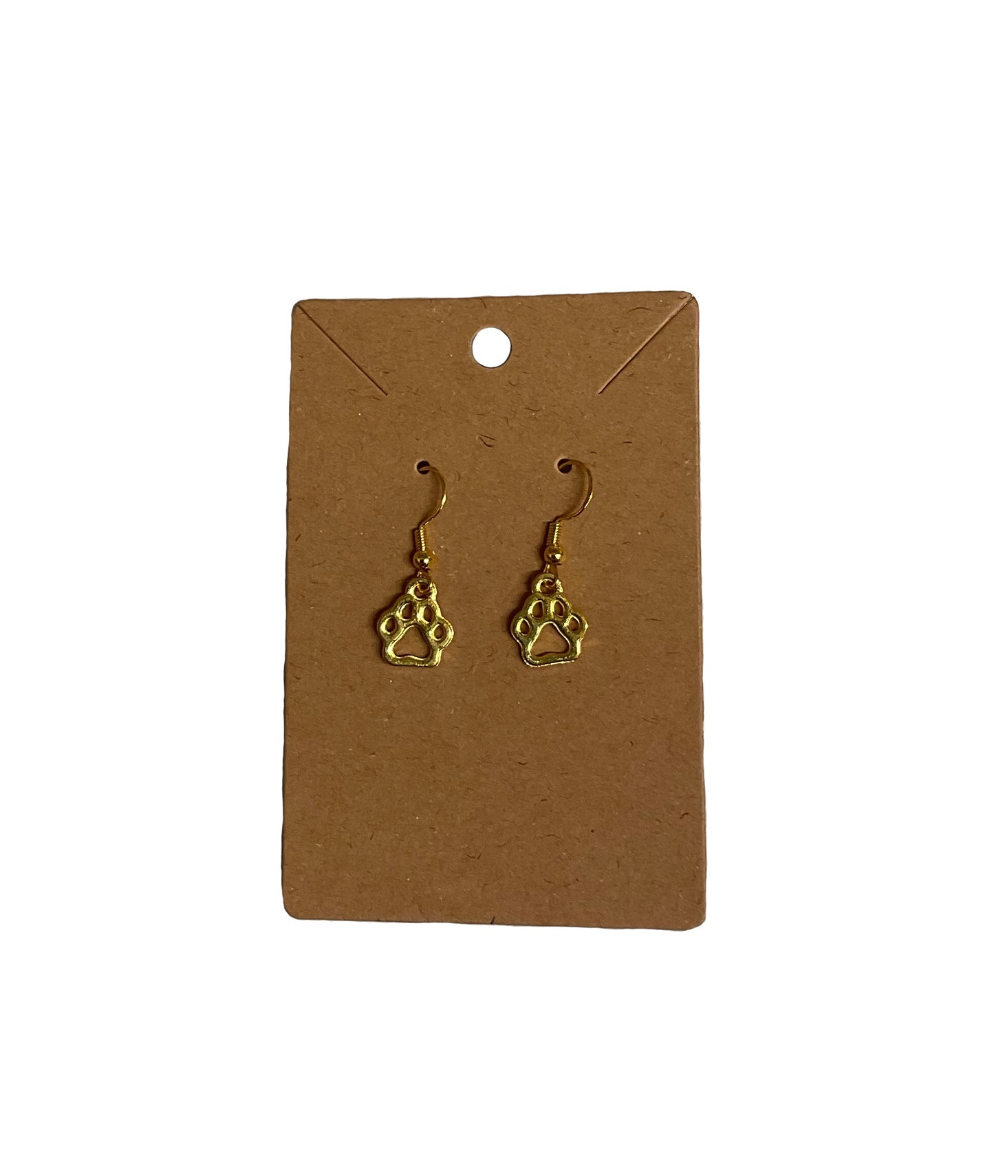 Gold Paw Print Earrings